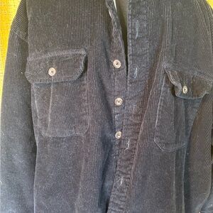 Vintage Men’s Black Lined Corduroy Jacket Chore Coat Large